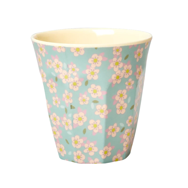Rice medium melamine cup small flower print blue