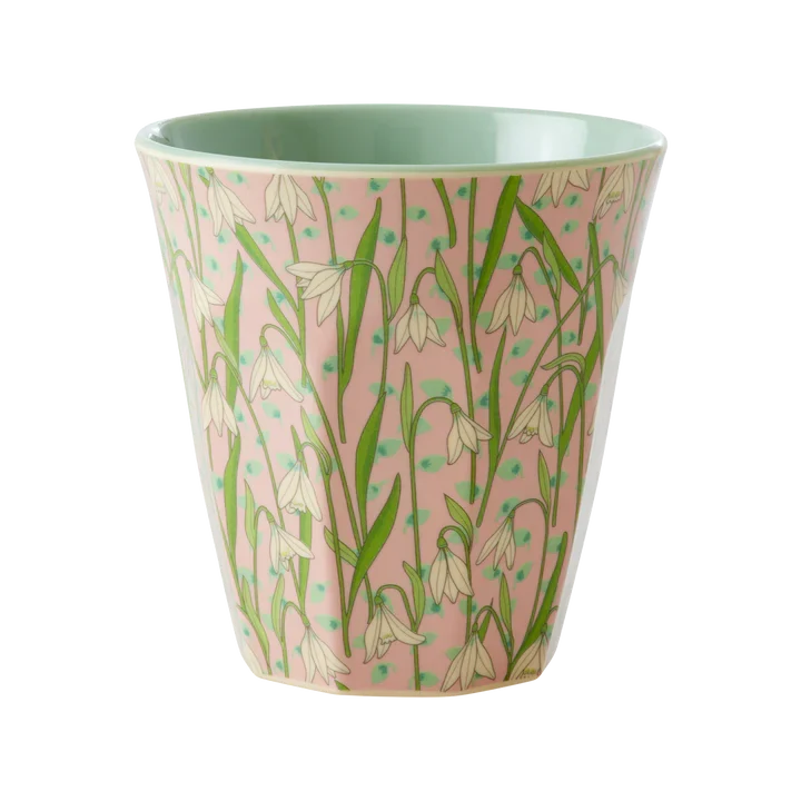 Rice medium melamine cup soft pink new snowdrop print