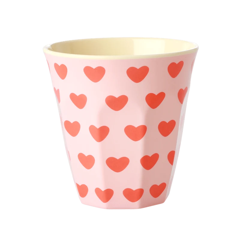 Rice medium melamine cup sweet hearts print