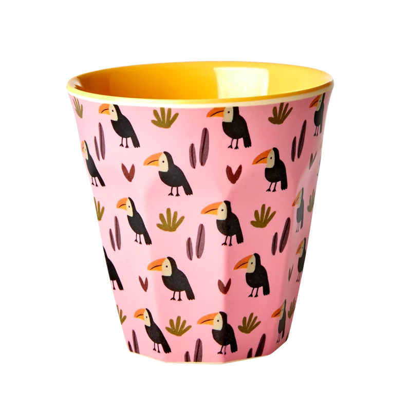 Rice medium melamine cup toucan print