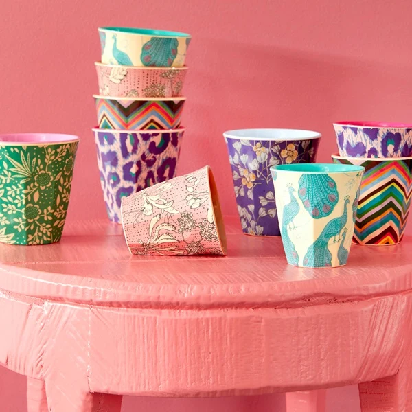 Rice Medium Melamine Cup Two Tone Leopard Print