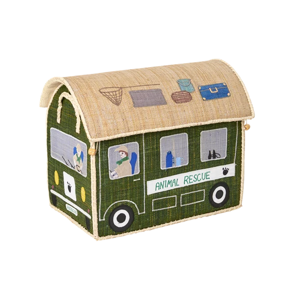 Rice Medium Toy Basket Animal Rescue Design