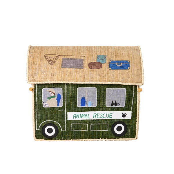 Rice Medium Toy Basket Animal Rescue Design