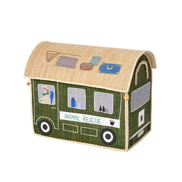 Rice Medium Toy Basket Animal Rescue Design