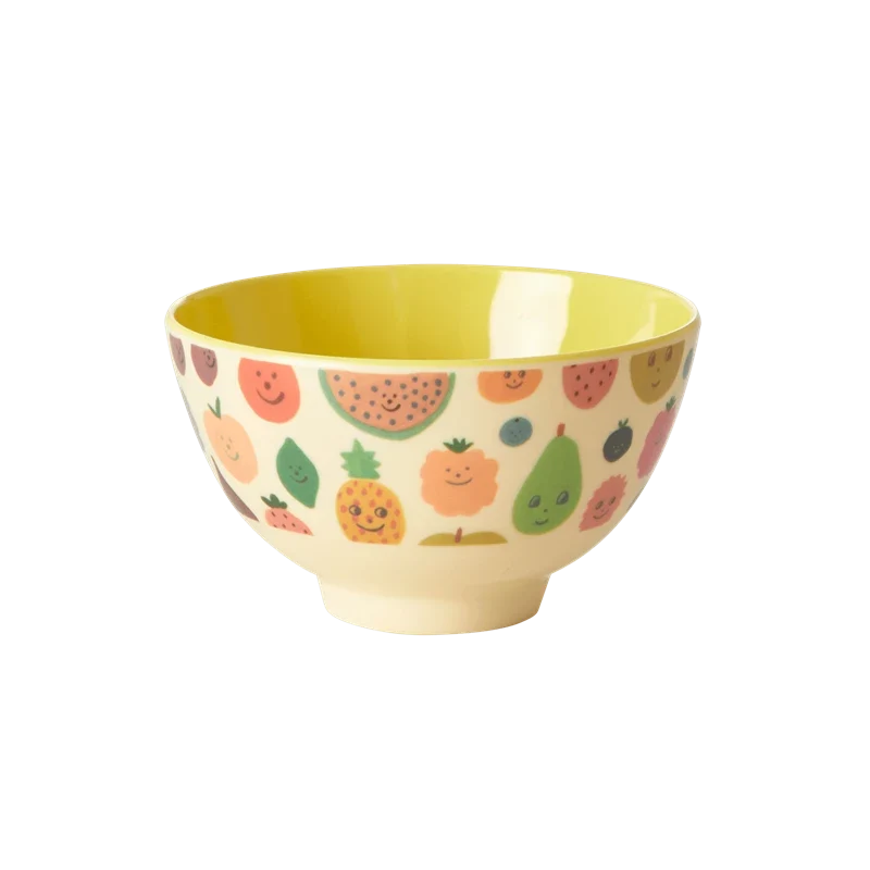 Rice melamine bowl happy fruits print