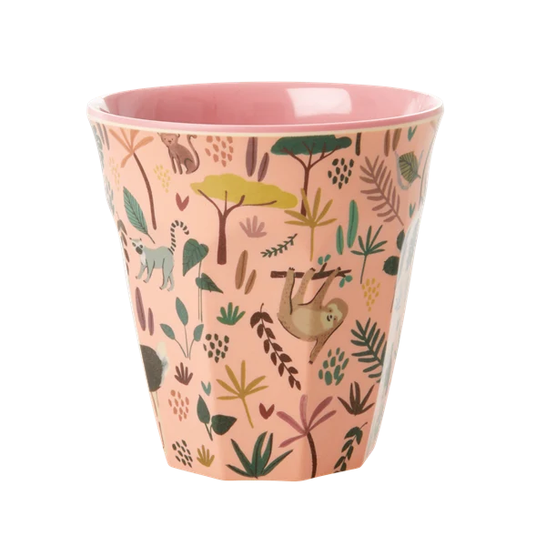 Rice melamine cup coral jungle animals print