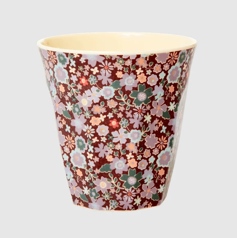 Rice melamine cup fall floral print medium
