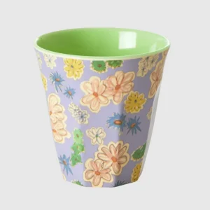 Rice melamine cup flower painting print medium