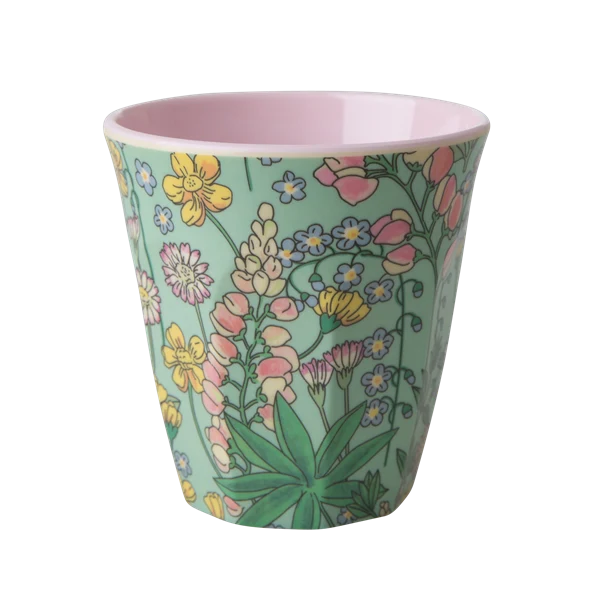Rice Melamine Cup Lupin Print Two Tone Medium