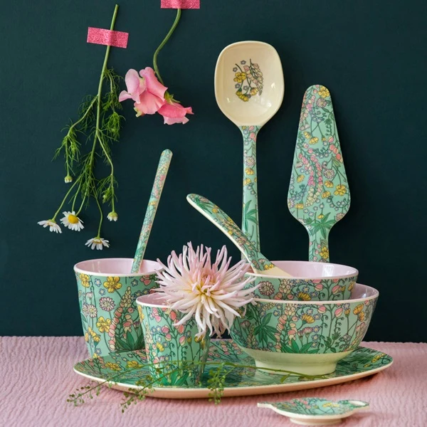 Rice Melamine Cup Lupin Print Two Tone Medium