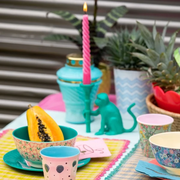 Rice Melamine Cup Lupin Print Two Tone Medium