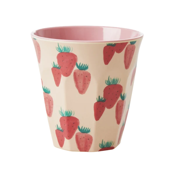 Rice Melamine Cup Strawberry Print