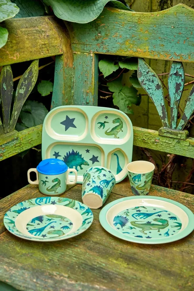 Rice Melamine Kids bowl dino print