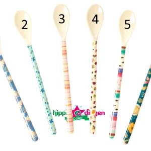 Rice melamine latte spoon 6 assorted colours 1