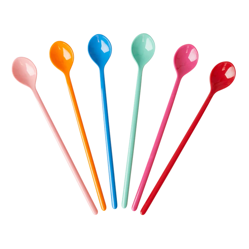 Rice melamine latte spoons 6 assorted choose happy colors