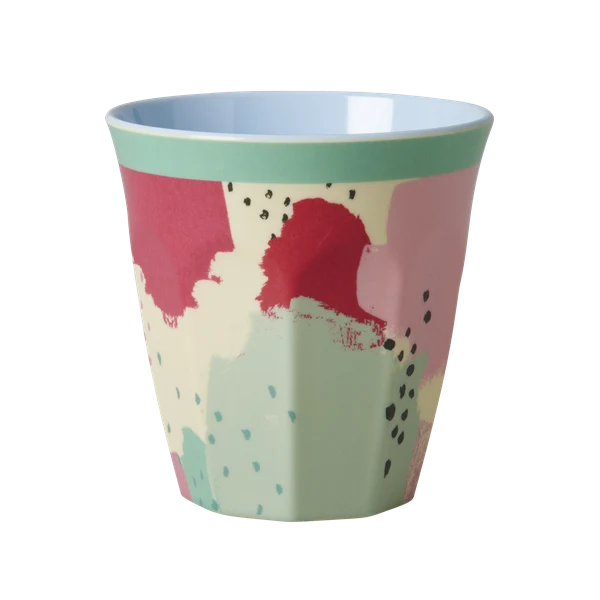 Rice Melamine Medium Cup Two Tone Splash Print