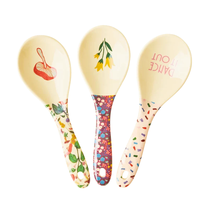 Rice melamine salad spoon 3 assorted colors