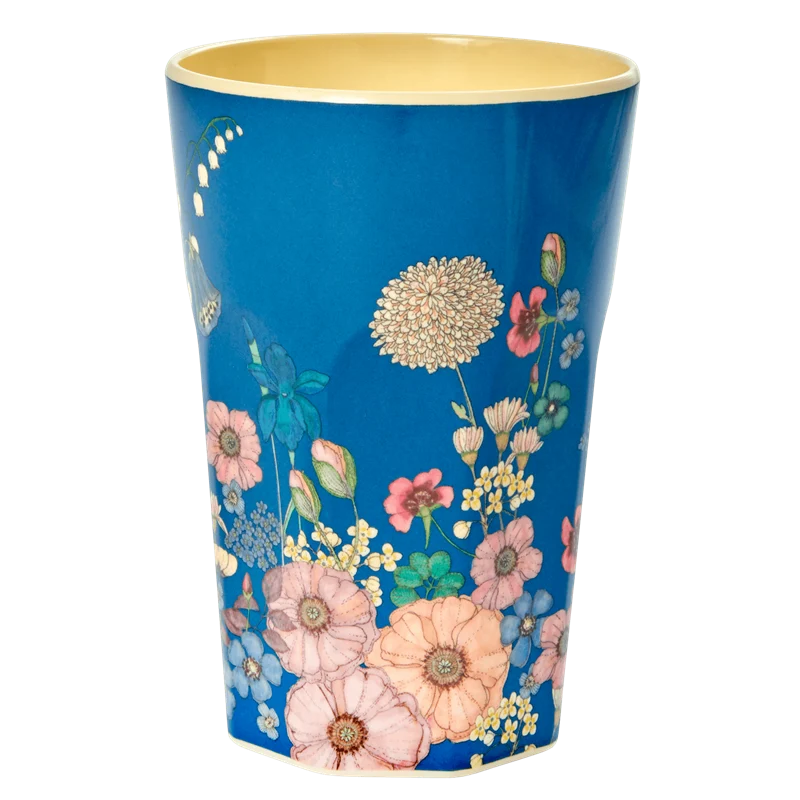 Rice melamine tall cup flower collage print
