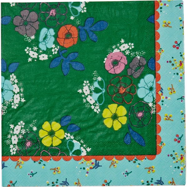 Rice 20 Paper Napkins Flower Print