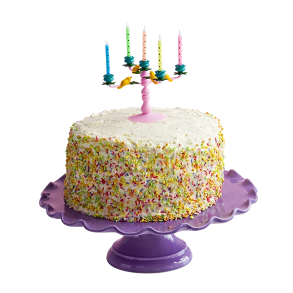 Rice Pink Candelabra Cake Decoration 10 Candles
