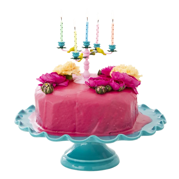 Rice Pink Candelabra Cake Decoration 10 Candles