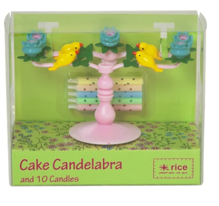 Rice Pink Candelabra Cake Decoration 10 Candles