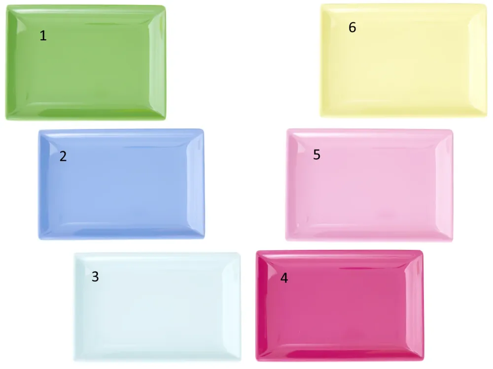 Rice Rectangular Melamine Sushi Tray Assorted Colors Apple