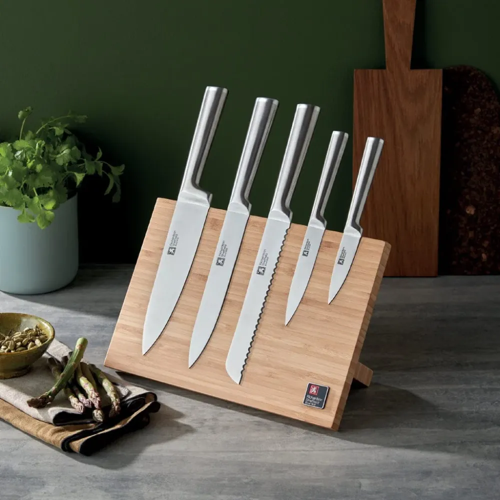 Richardson Sheffield - Visage 5-Delige Messenset met Magnetische Messenhouder - Bamboe