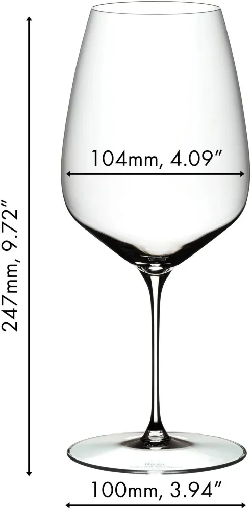 Riedel Rode Wijnglazen Veloce - Cabernet Sauvignon / Merlot - 829 ml - 2 stuks