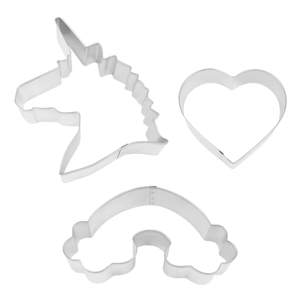 R & M roestvrij staal Unicorn Cookie Cutter (set van 3) R&M