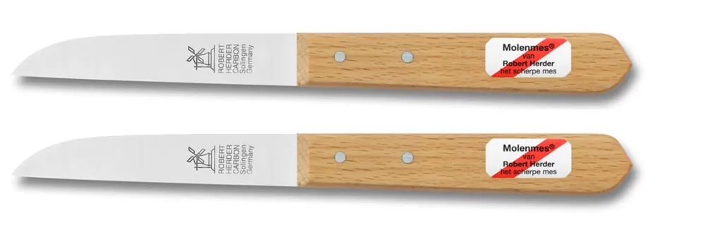 Robert Herder Molenmes - Hout - Lemmet 9.2 cm - 2 Stuks
