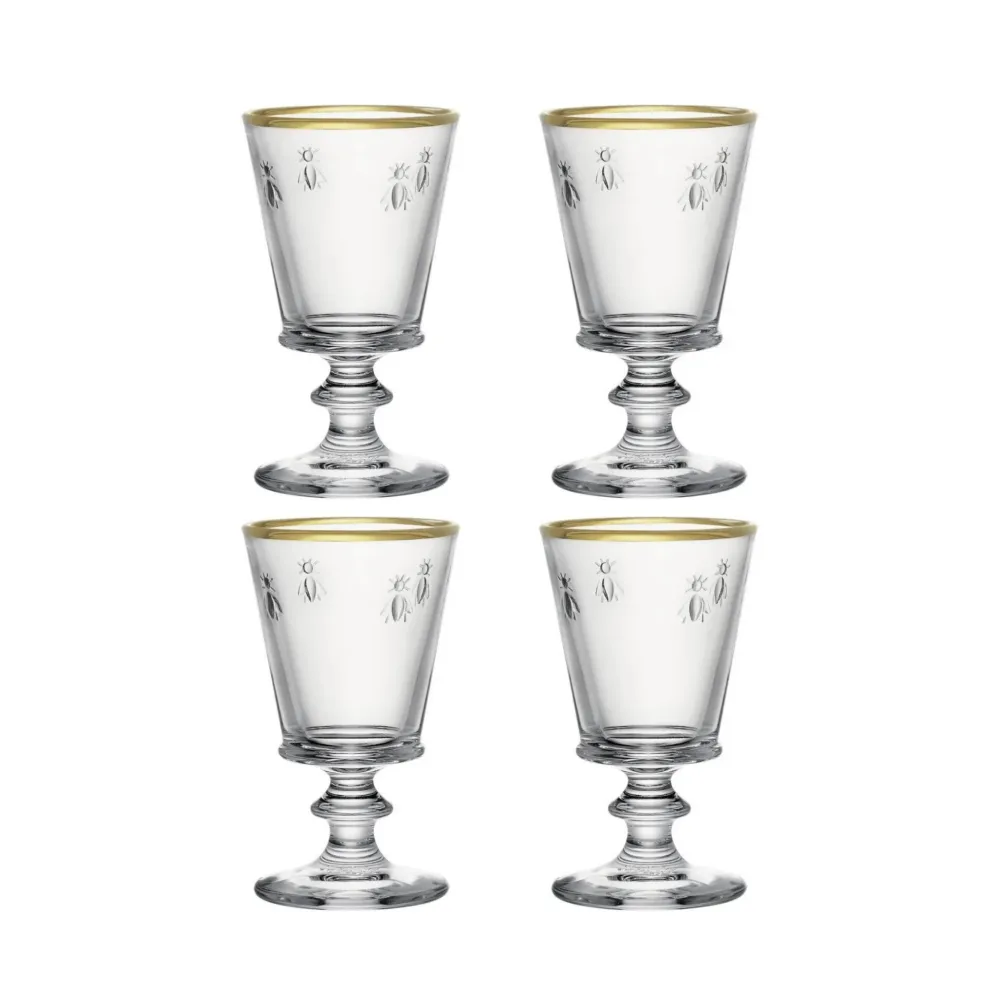 La Rochère Abeille Wijnglas Goudrand 24 cl - Doos 4 stuks
