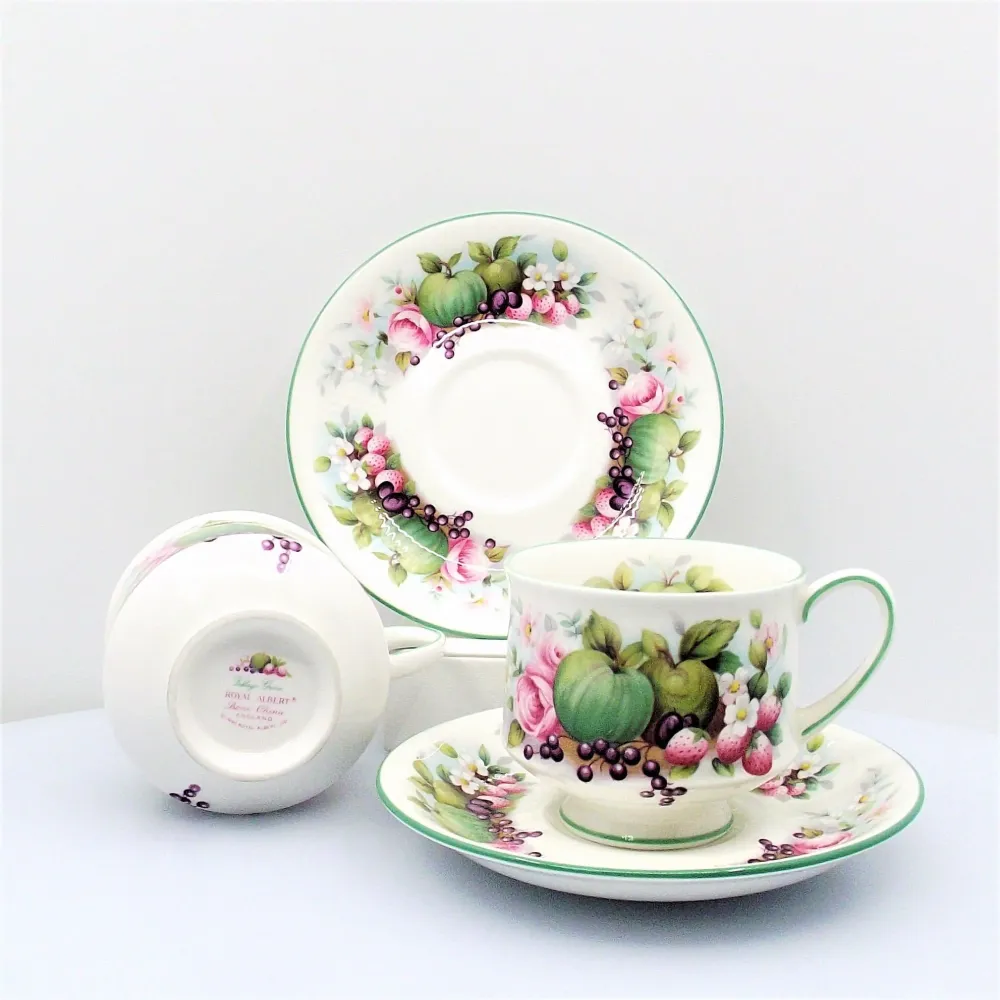 Royal Albert set van 6 Village Green theekopjes Bone China porselein /0148