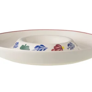 Royal Boch Boerenbont Apero-schaal van 33cm Crème met decor Aardewerk