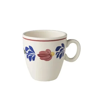 Royal Boch Boerenbont Set 6 Mini mugs 0,23l Crème met decor Aardewerk