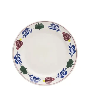 Royal Boch Boerenbont Set 4 Platte borden van 17,5cm Crème met decor Aardewerk