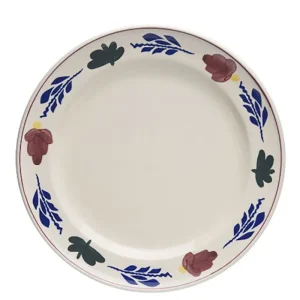 Royal Boch Boerenbont Set 6 Platte borden van 27cm Crème met decor Aardewerk