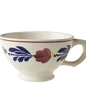 Royal Boch Boerenbont Set4 Bowls (met handvat) van 13cm Crème met decor Aardewerk