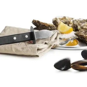 Sagaform Oester set: serveerschaal, oestermes en linnen servet