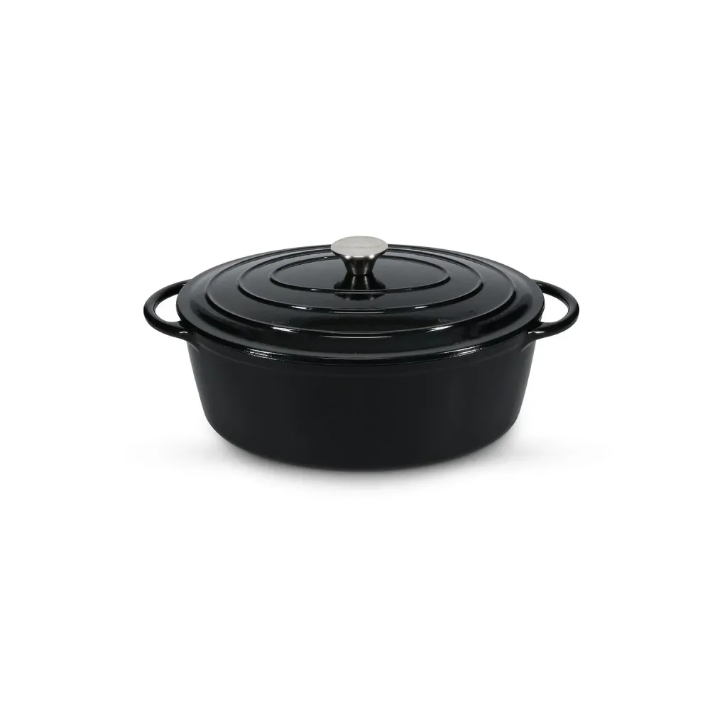 Salt&Pepper Ferno gietijzer stoofpot ovaal 41cm zwart Salt & Pepper