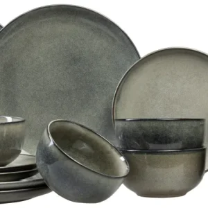 Salt & Pepper Serviesset Meridian - Groen/Blauw 16-delig / 4 personen - 4 dinerborden, 4 ontbijtborden, 4 kommen en 4 kopjes