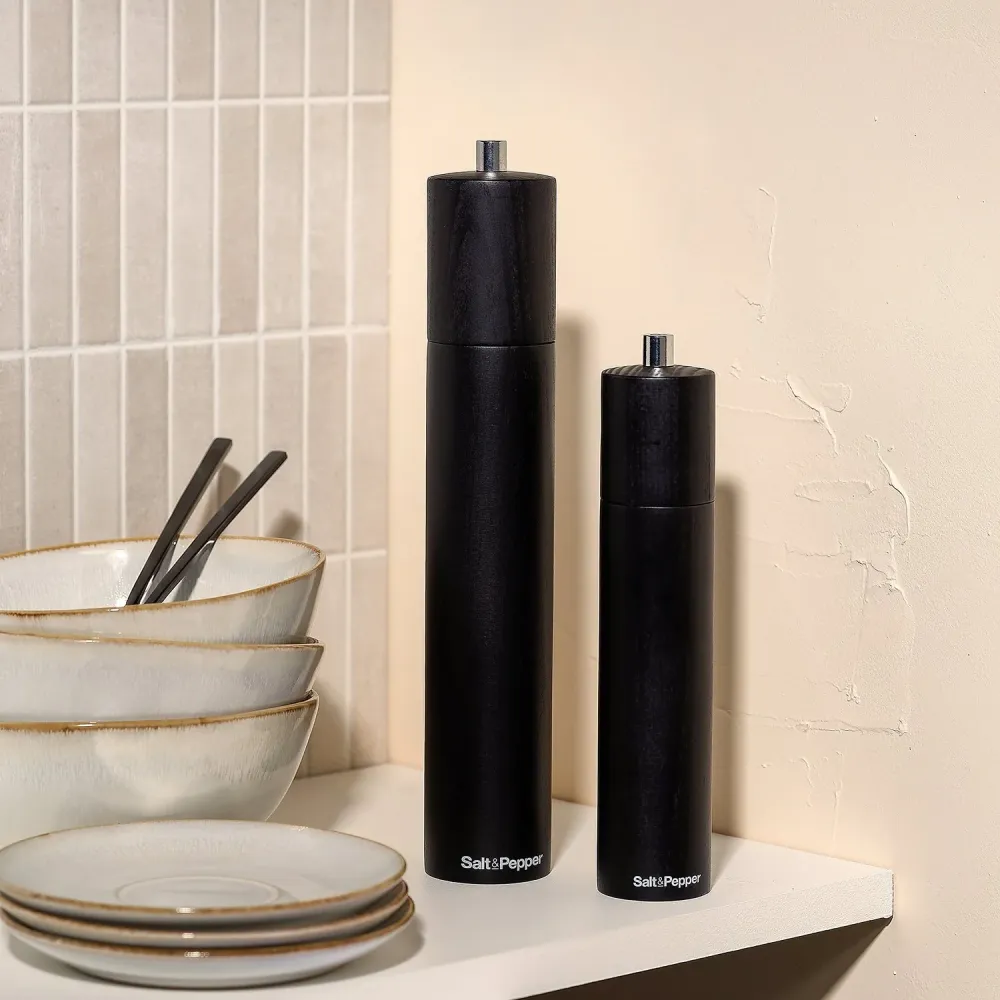 Salt & Pepper - Peper/zoutmolen 4,5xH21,5cm hout zwart Grind Salt&Pepper
