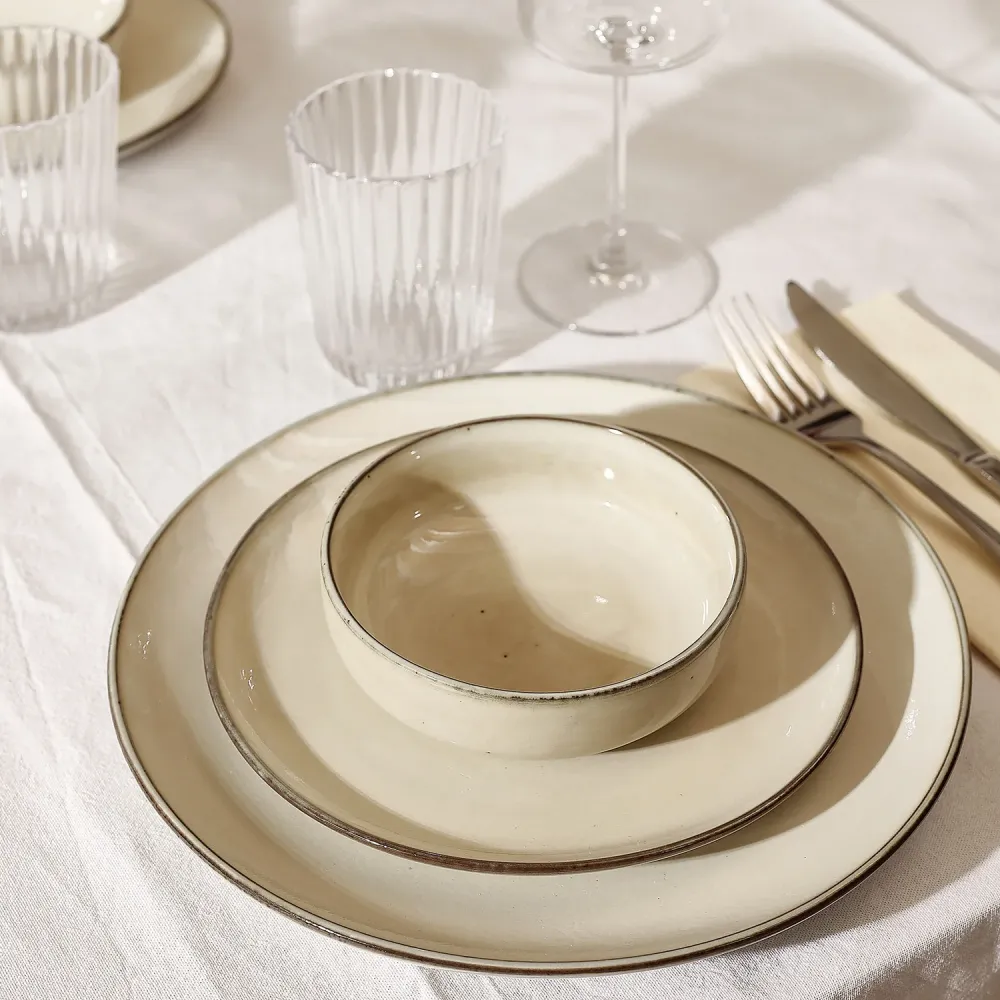 Salt & Pepper - Plat bord 20cm ivoor Meridian - Set van 4 Salt&Pepper