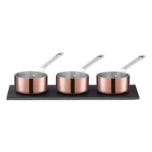 Scanpan 0,08 L / 6cm Mini Sauspan Set met Leisteenbord - Metallic