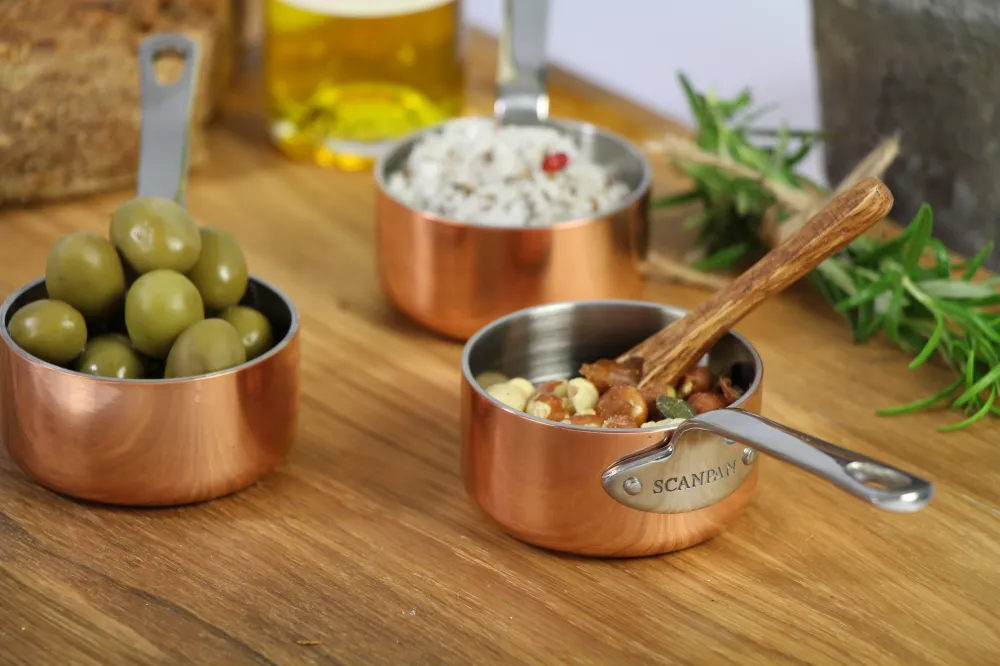 Scanpan 0,08 L / 6cm Mini Sauspan Set met Leisteenbord - Metallic