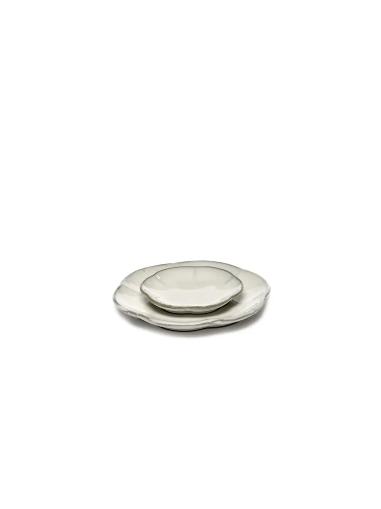 Inku Plate Ribbed S White L 8.9 W 8.9 H 1.3 cm 8/Box Serax