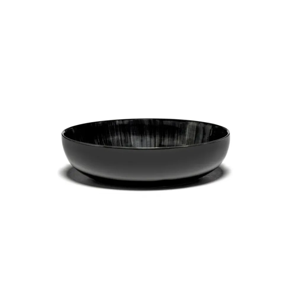 Serax Collectie Ann Demeulemeester Off-White/Black Hoog Bord Var.C D15,5 cm