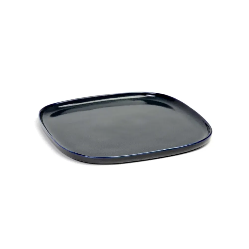 Serax Collectie Le Grelle Donkerblauw Vierkant Bord L l25,4 x b25,4 x h1,5 cm