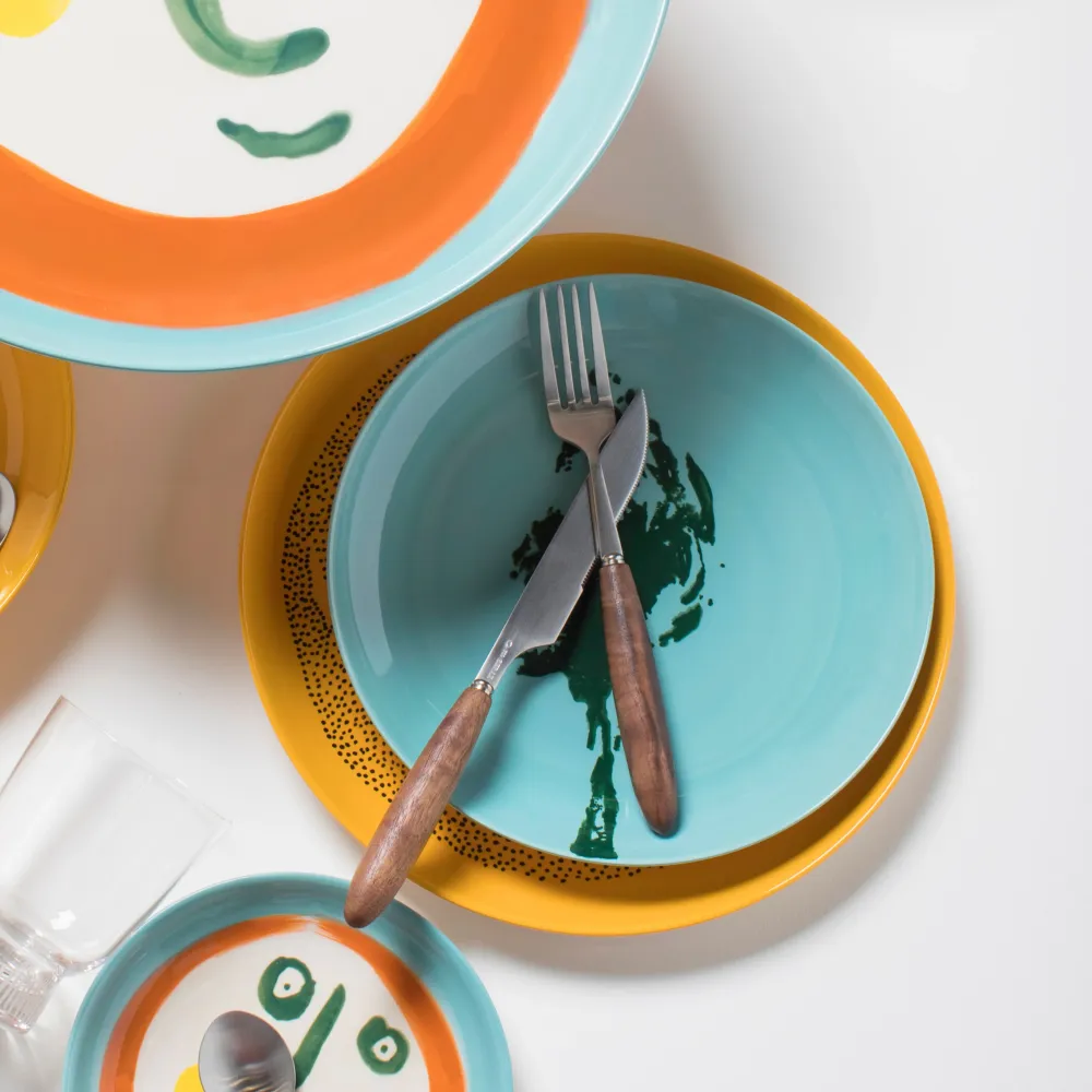 Serax Feast Collectie Ottolenghi Azure Artisjok Groen bord M l22,5 x b22,5 x h2 cm