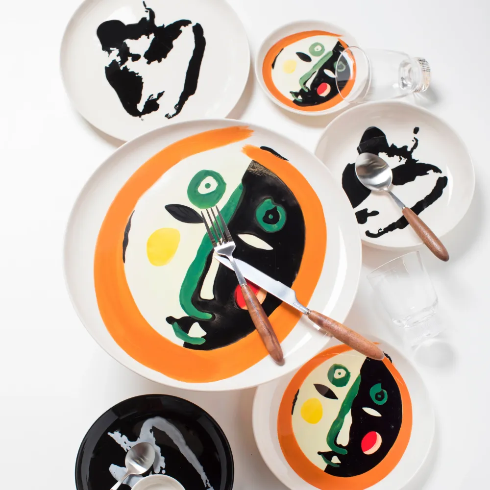 Serax Feast Collectie Ottolenghi Hoog Wit Paprika Zwart Bord l22 x b22 x h4 cm